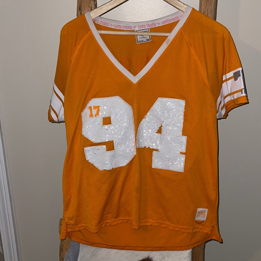 PINK Victoria’s Secret University of Tennessee T-shirt Football Jersey Sequin